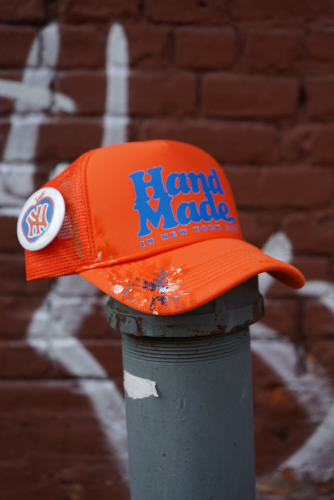 Championship HandMade Trucker Hat - Knicks Edittion Hand Printed & Painted | One button included