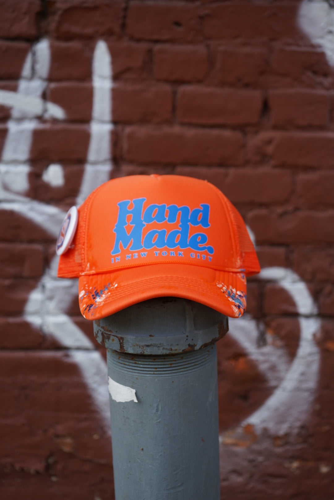 Championship HandMade Trucker Hat - Knicks Edittion Hand Printed & Painted | One button included