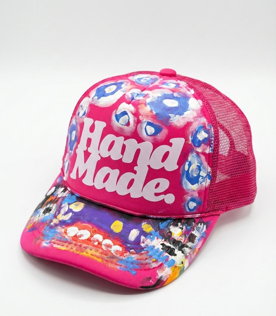 ENFANT INCONNUS X HandMade Trucker Hat - 1 of 1 Hand Printed & Painted by DapoDavinci & Marc Andre
