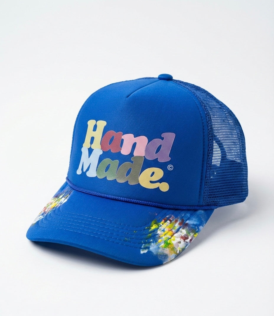 Pastel Classic HandMade Trucker Hat - Artifact 002 Hand Printed & Painted