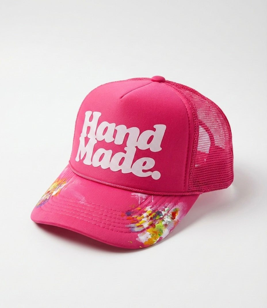 Classic HandMade Trucker Hat - Artifact 001 Hand Printed & Painted