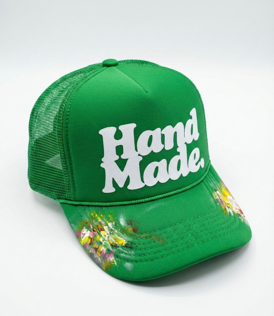 Classic HandMade Trucker Hat - Artifact 001 Hand Printed & Painted