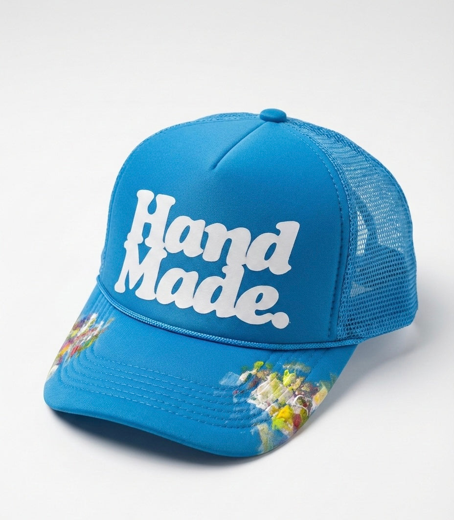 Classic HandMade Trucker Hat - Artifact 001 Hand Printed & Painted