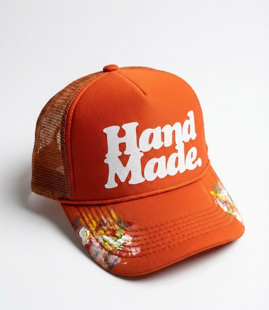 Classic HandMade Trucker Hat - Artifact 001 Hand Printed & Painted