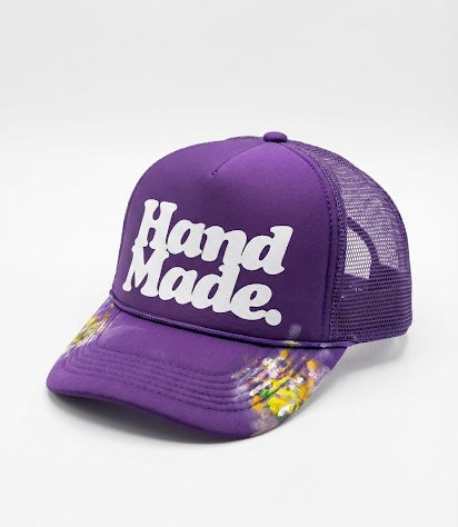 Classic HandMade Trucker Hat - Artifact 001 Hand Printed & Painted