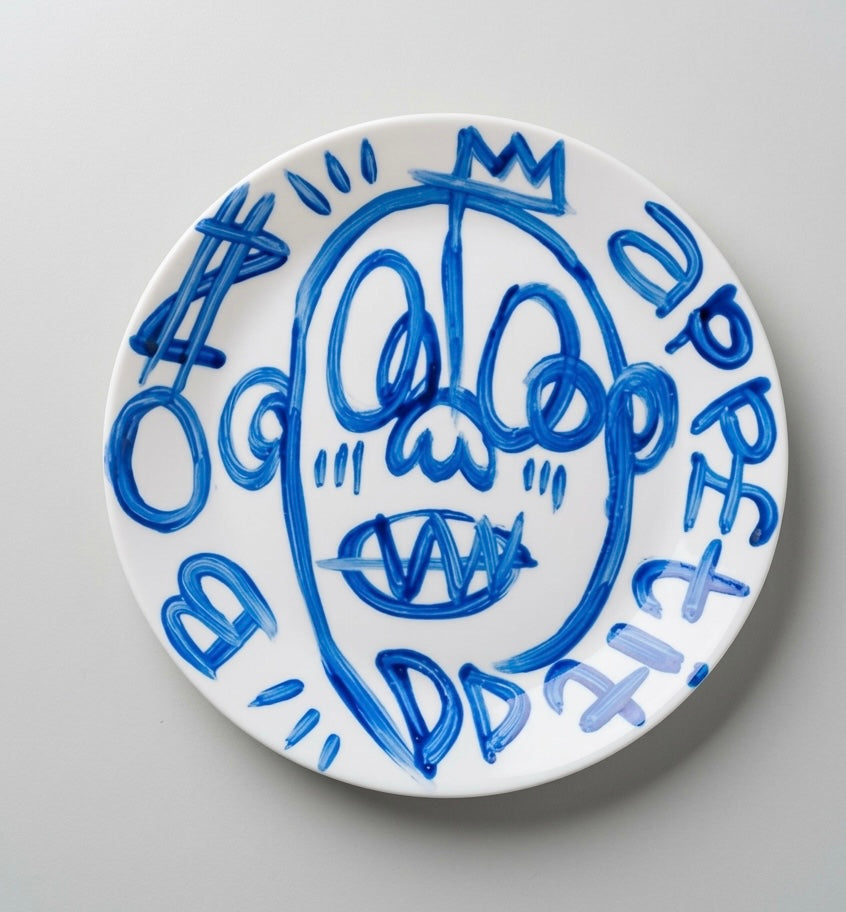 Bon Appetit Plates / Catch All-Dish Hand Painted By DapoDavinci - Porcelain Paint on Glass. 100 Washable Not Eatable - For Display or Catch-All Use