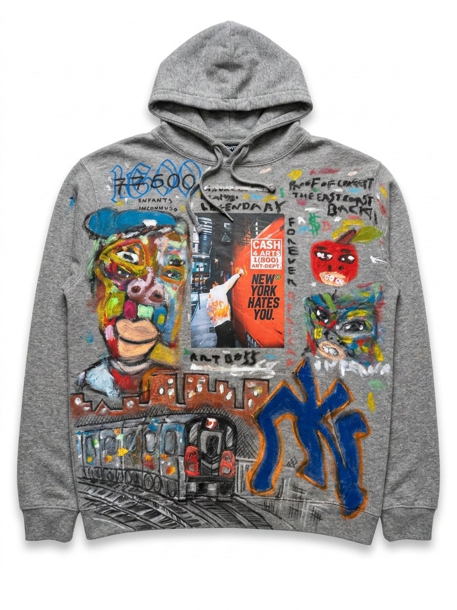 [ Limited Edition ] New York Hates You © Hoodie 001 - Screen Printed & Hand Painted - SS26 Customization Available