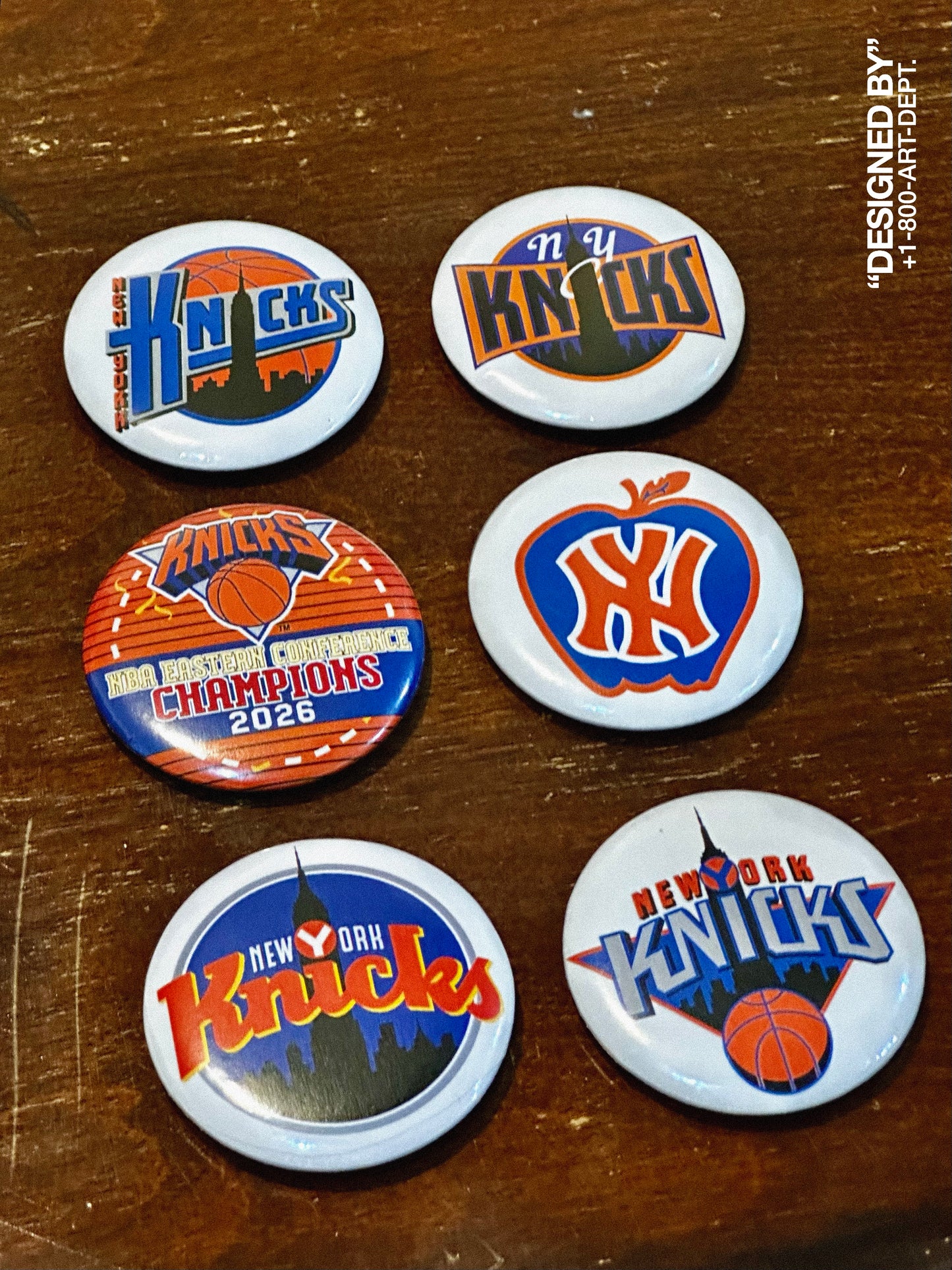 New York Knicks  Memoriabilia Button Packs 2.25" ( 6 ) - Championship & Nostalgia Edition