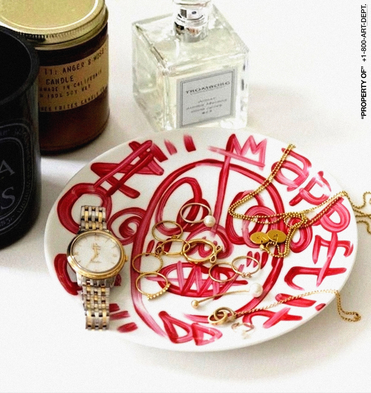 Bon Appetit Plates / Catch All-Dish Hand Painted By DapoDavinci - Porcelain Paint on Glass. 100 Washable Not Eatable - For Display or Catch-All Use