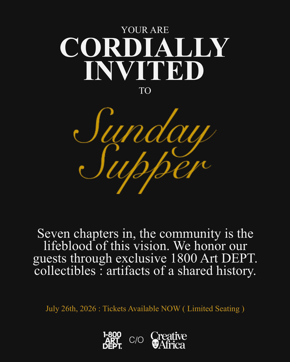 Sunday Supper 008 - July 26th 2026 - 7PM