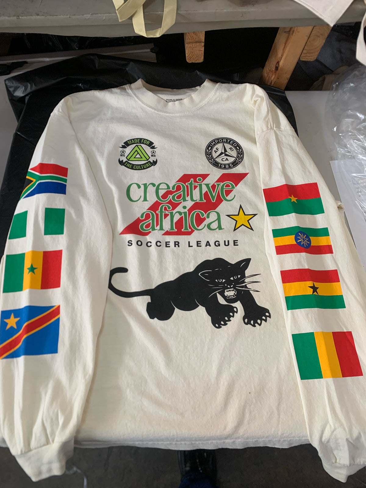 CREATIVE AFRICA GOALIE WARM-UP LONG-SLEEVE TEE WORLD TOUR SERIES 1 SCREEN PRINTED