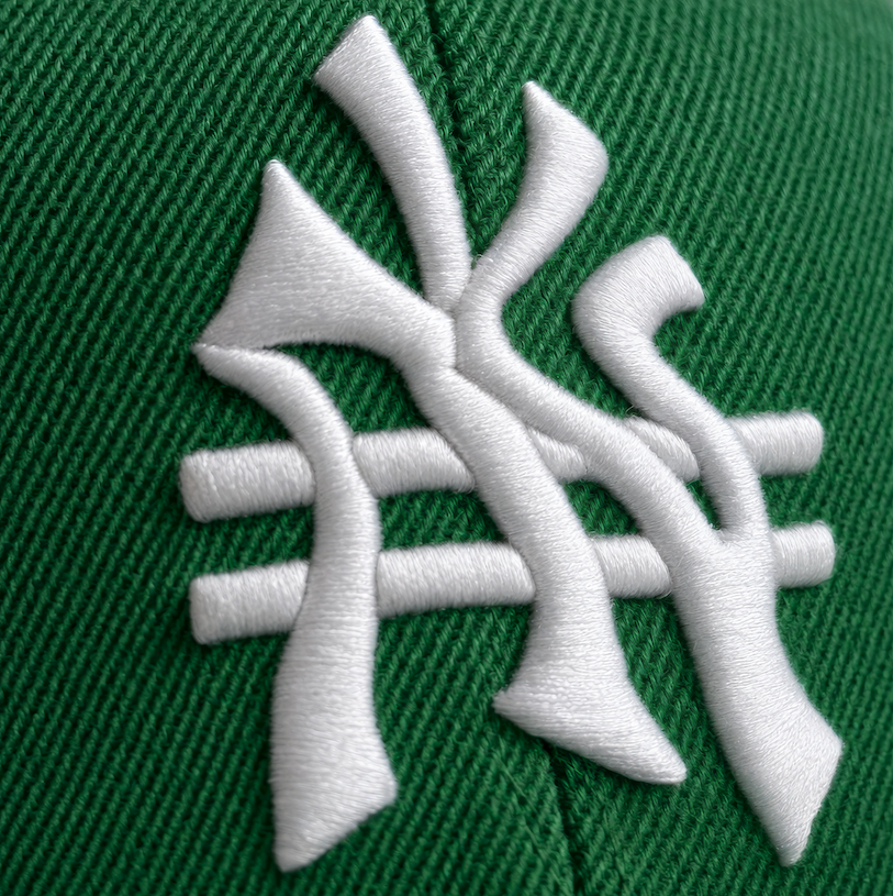 Naira Yankee Snapback Hat | ₦ x NY Embroidered Cap — Green