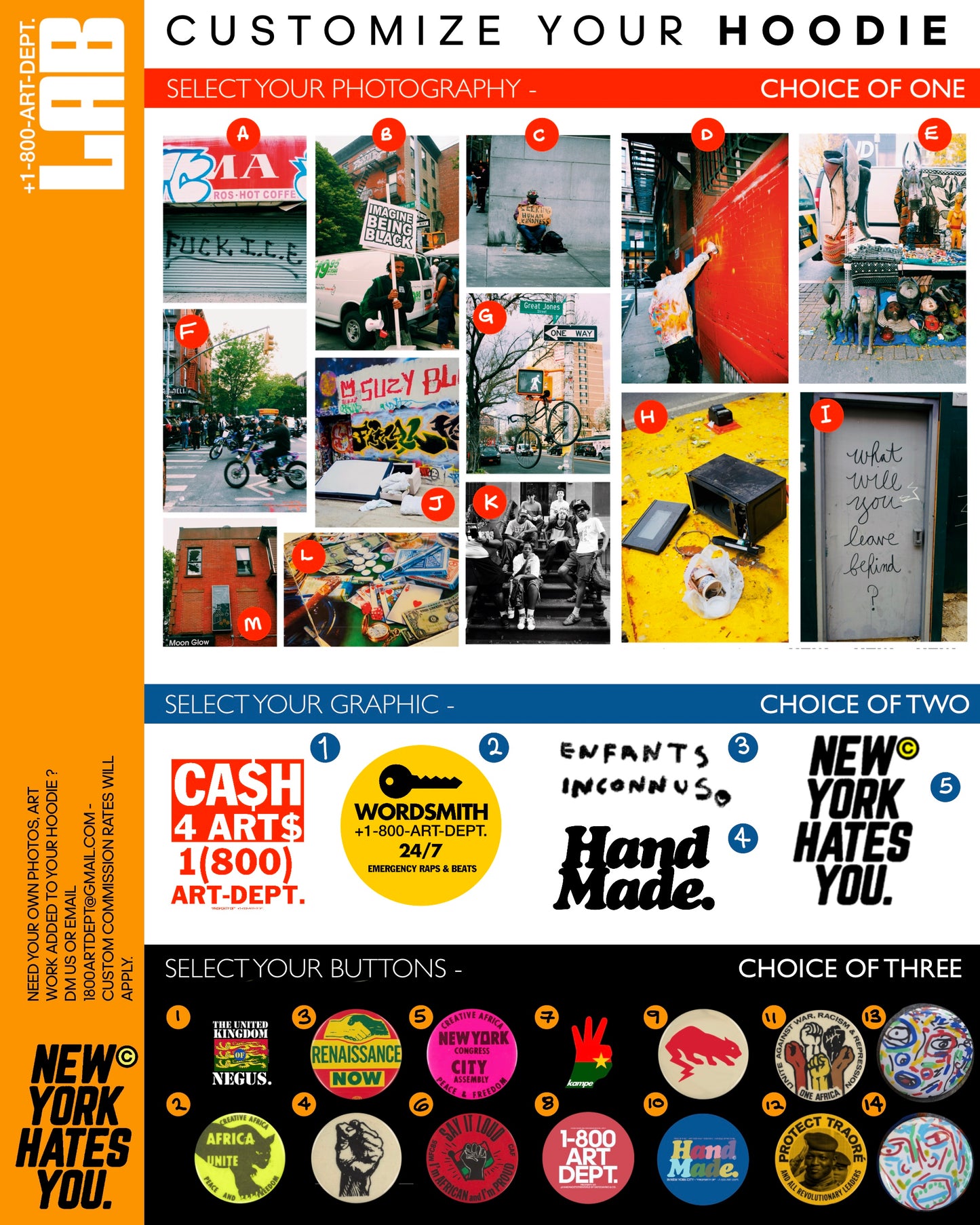[ Limited Edition ] New York Hates You © Hoodie 001 - Screen Printed & Hand Painted - SS26 Customization Available