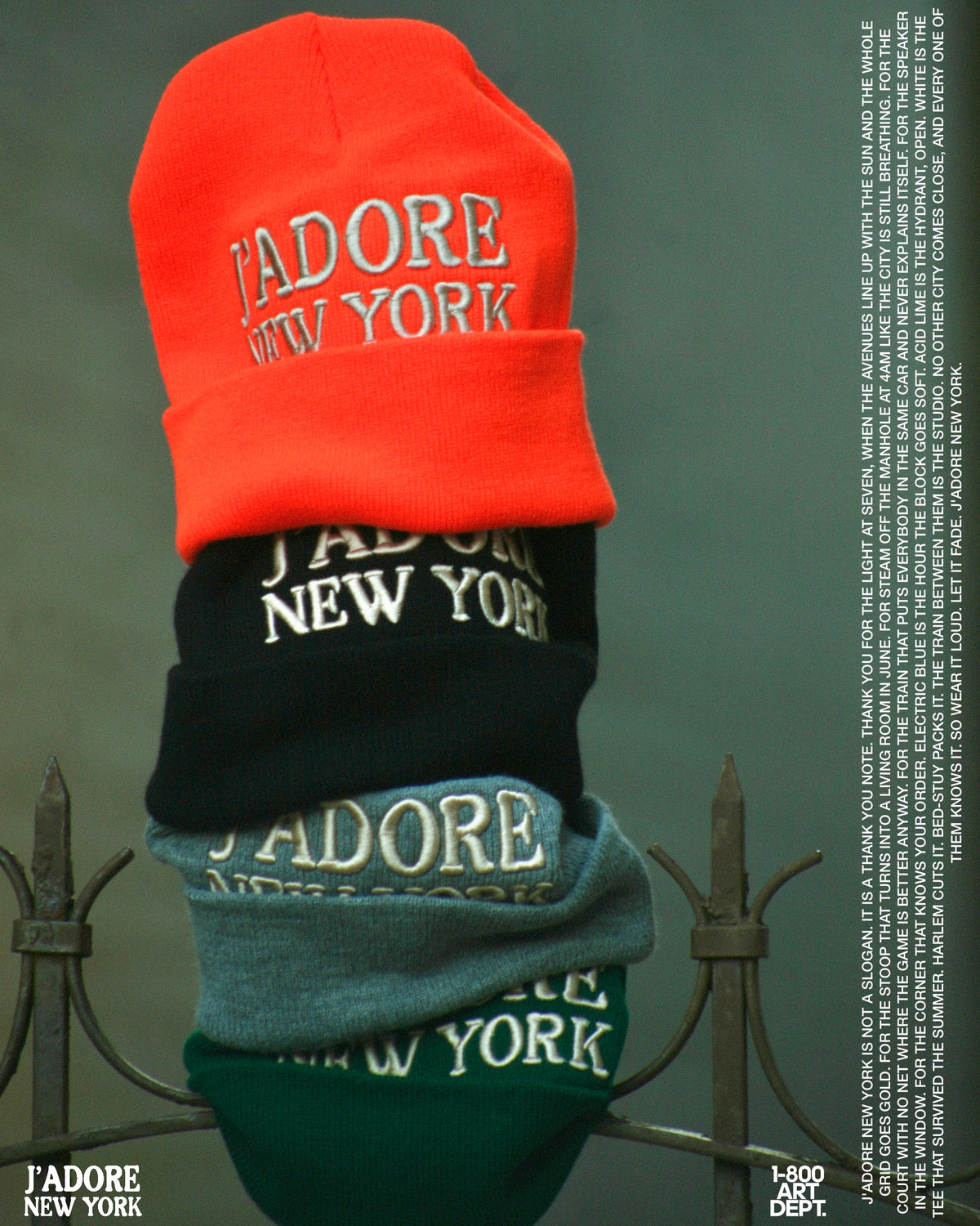 J'ADORE NEW YORK 3D Embroidered Beanie | FW26/27