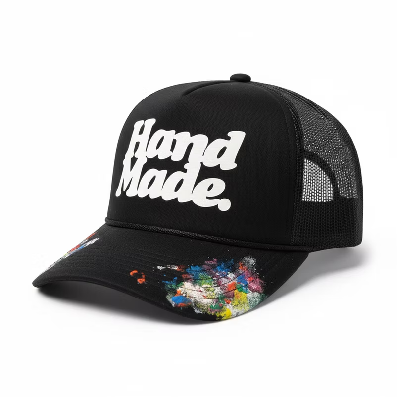 Classic HandMade Trucker Hat - Artifact 001 Hand Printed & Painted