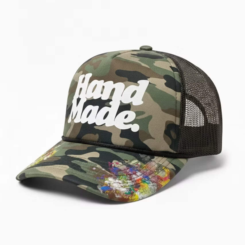 Classic HandMade Trucker Hat - Artifact 001 Hand Printed & Painted