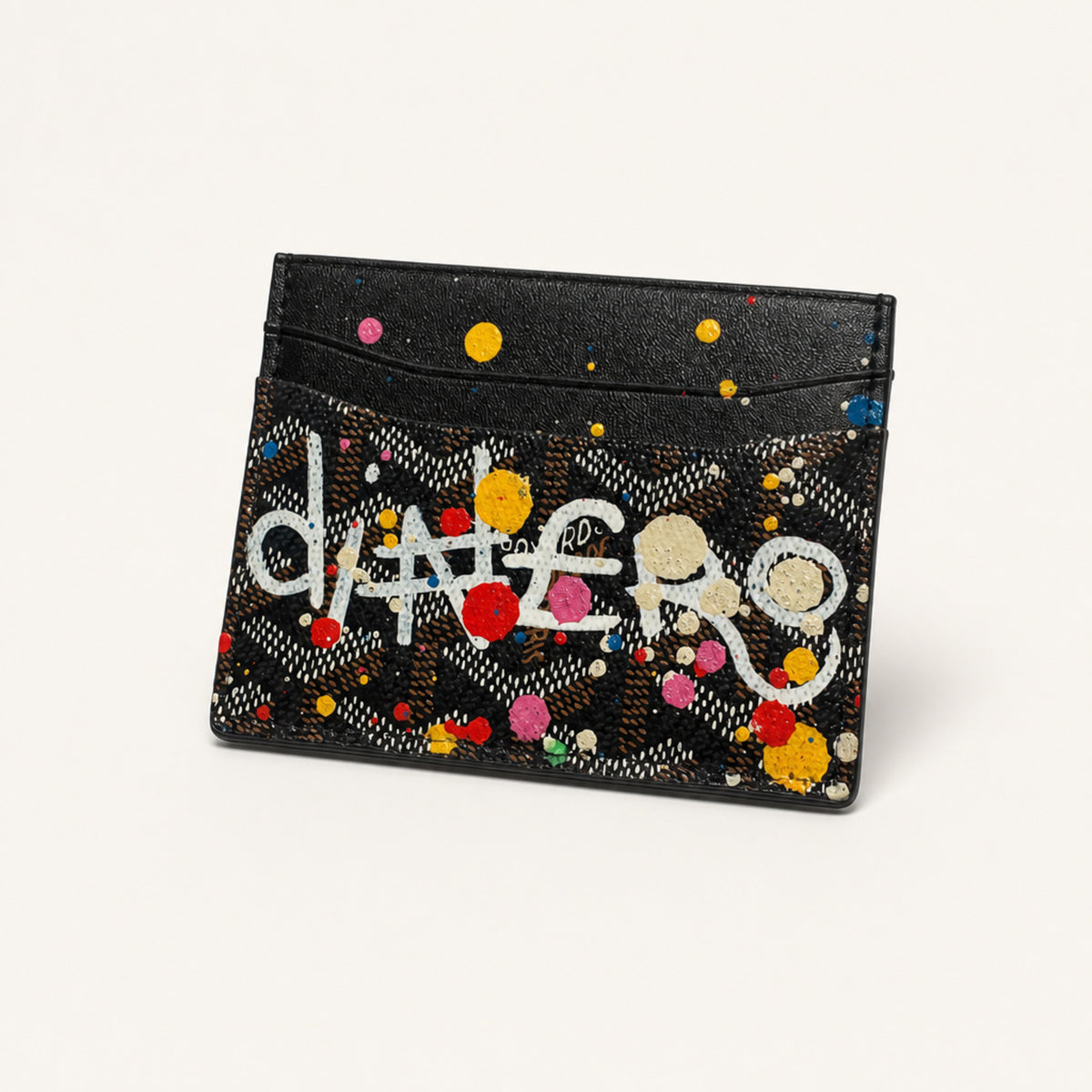 Dinero Abstract Expression Card Holder 001 | Hand-Painted One of One