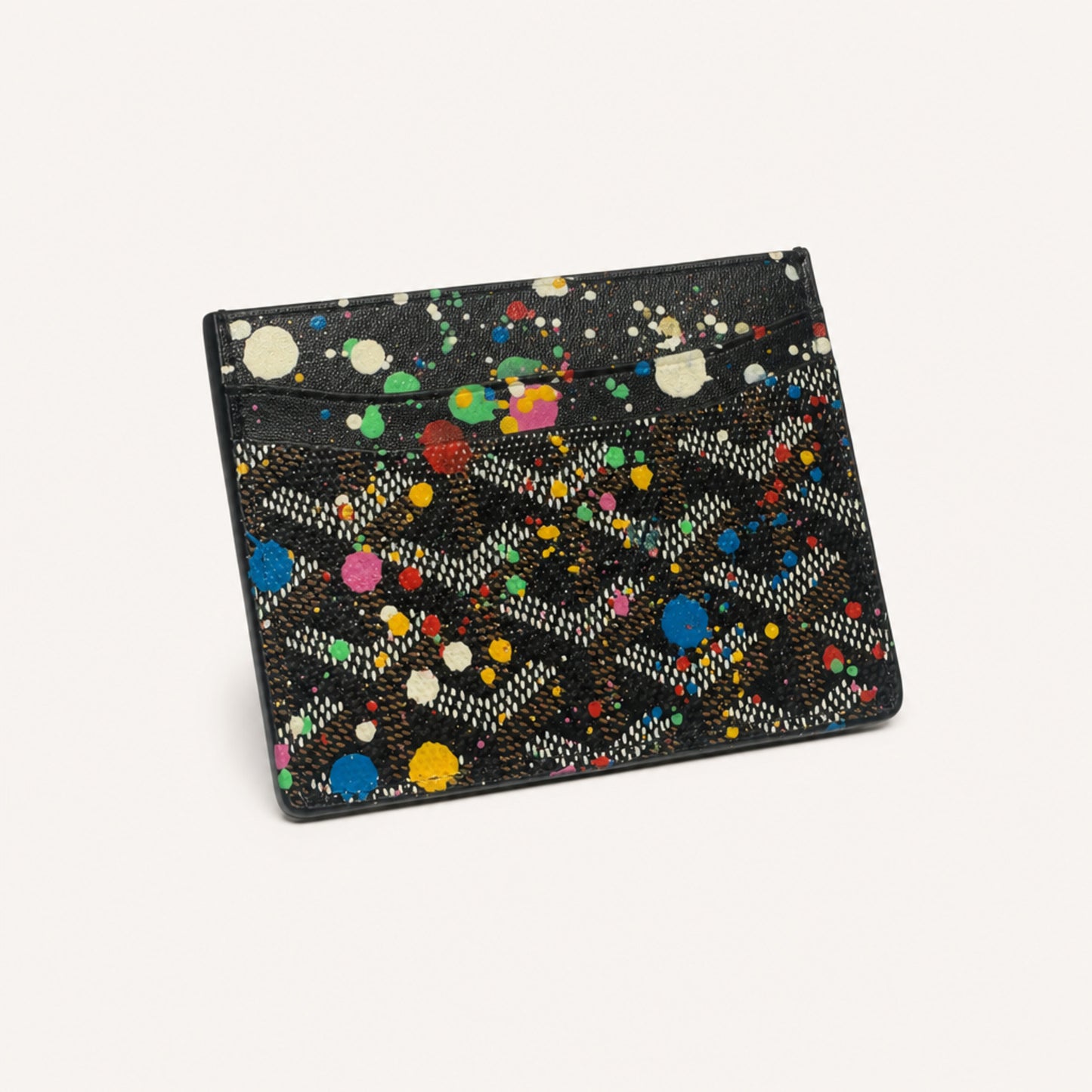 Dinero Abstract Expression Card Holder 001 | Hand-Painted One of One