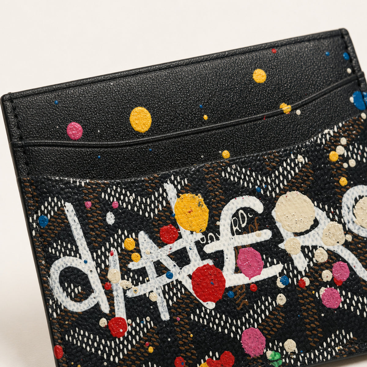 Dinero Abstract Expression Card Holder 001 | Hand-Painted One of One