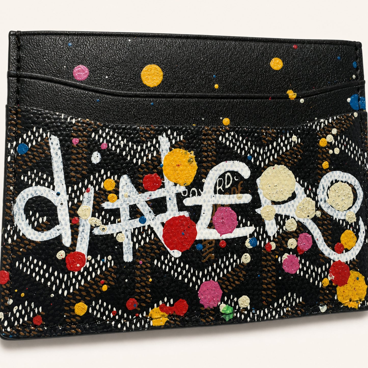 Dinero Abstract Expression Card Holder 001 | Hand-Painted One of One