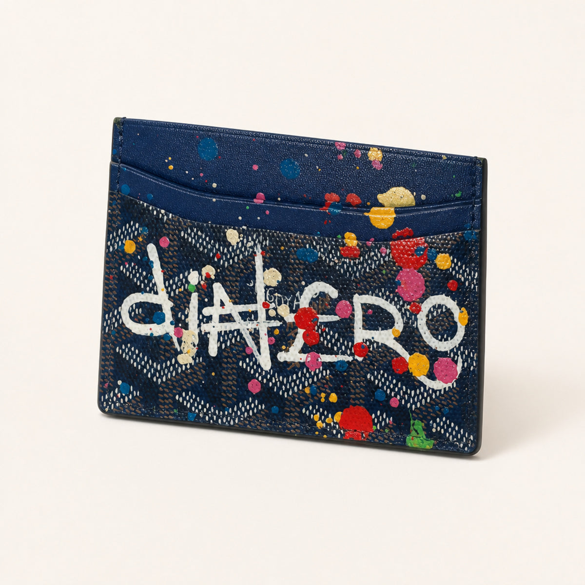 Dinero Abstract Expression Card Holder 001 | Hand-Painted One of One