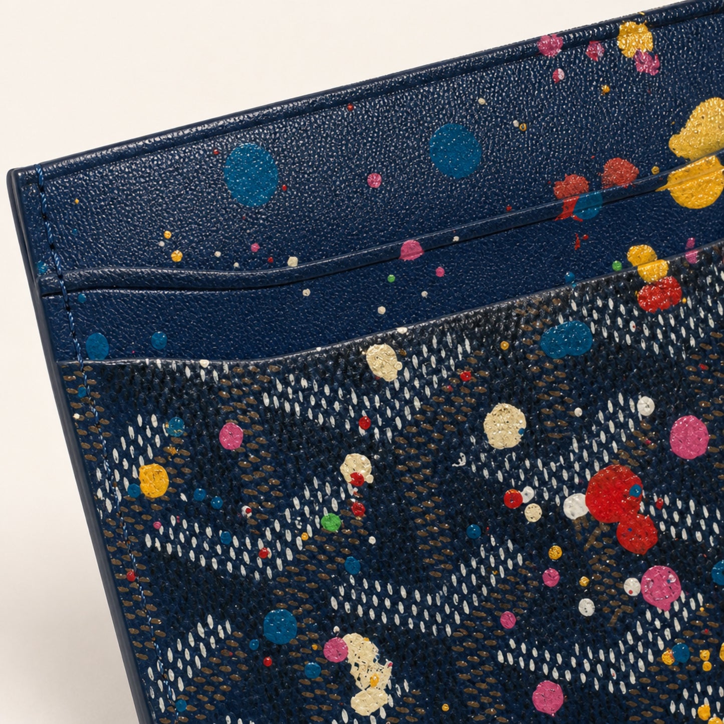 Dinero Abstract Expression Card Holder 001 | Hand-Painted One of One