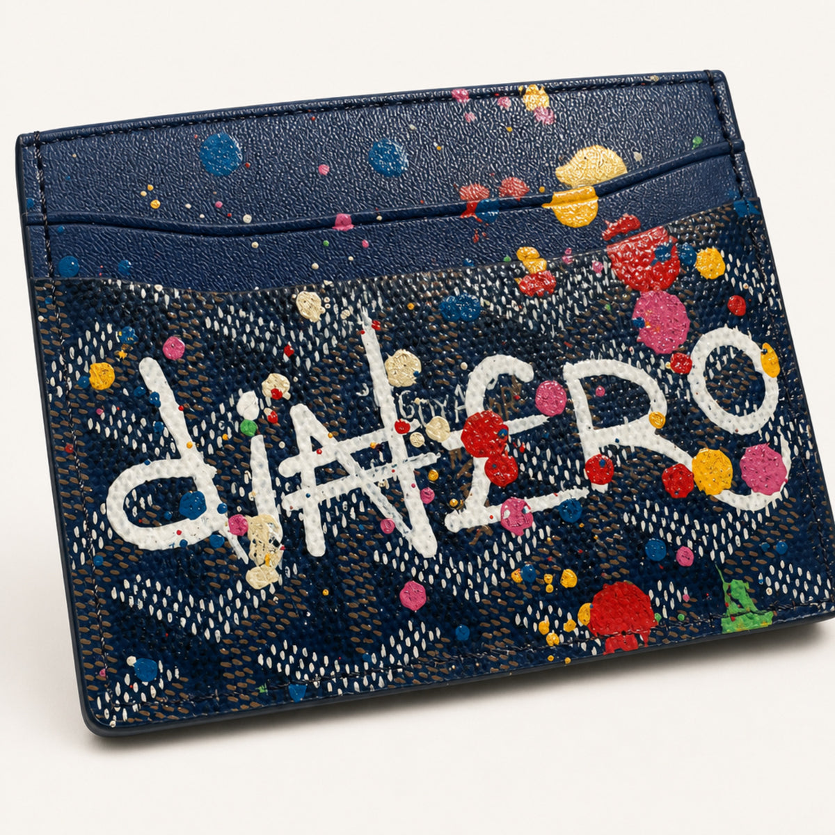 Dinero Abstract Expression Card Holder 001 | Hand-Painted One of One