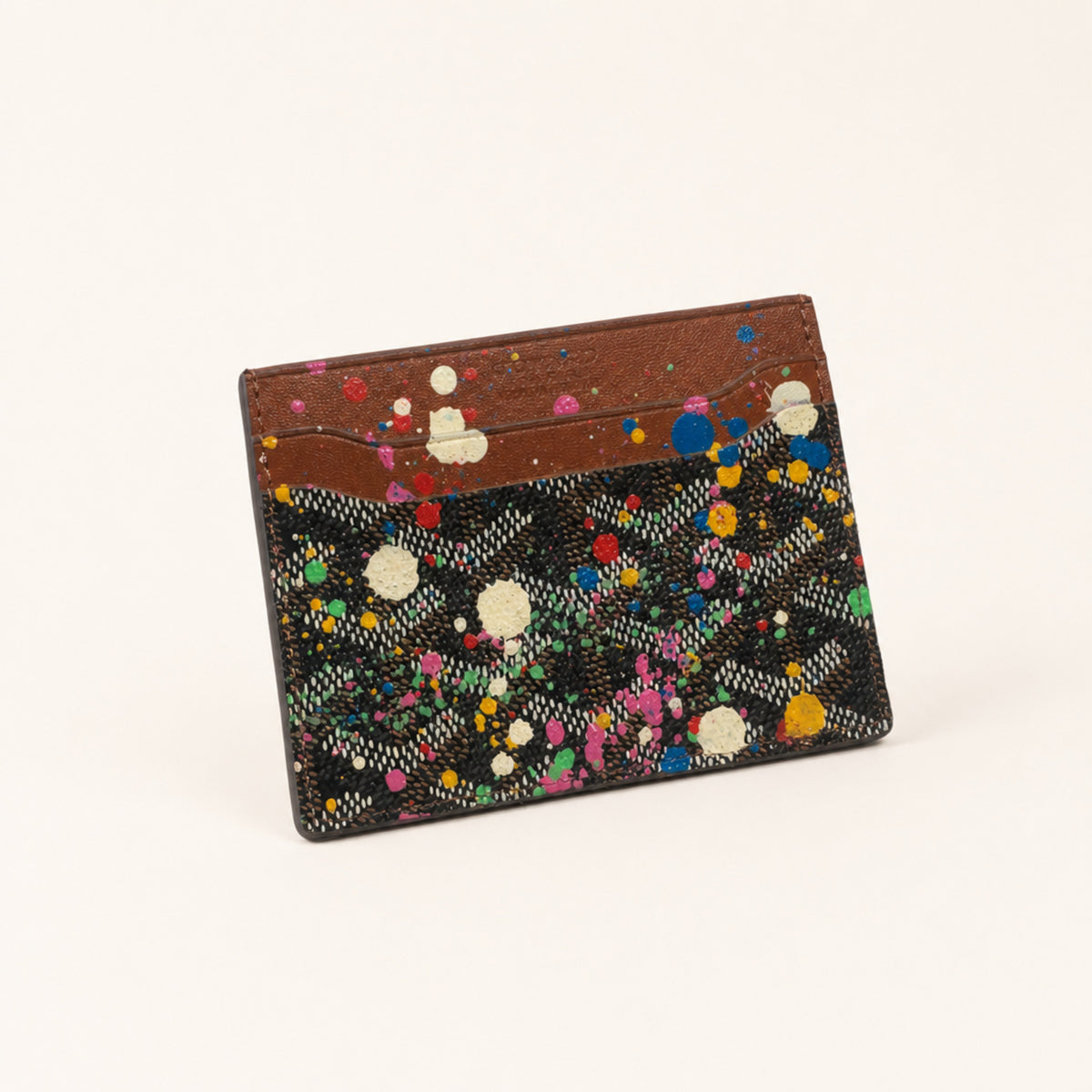 Dinero Abstract Expression Card Holder 001 | Hand-Painted One of One