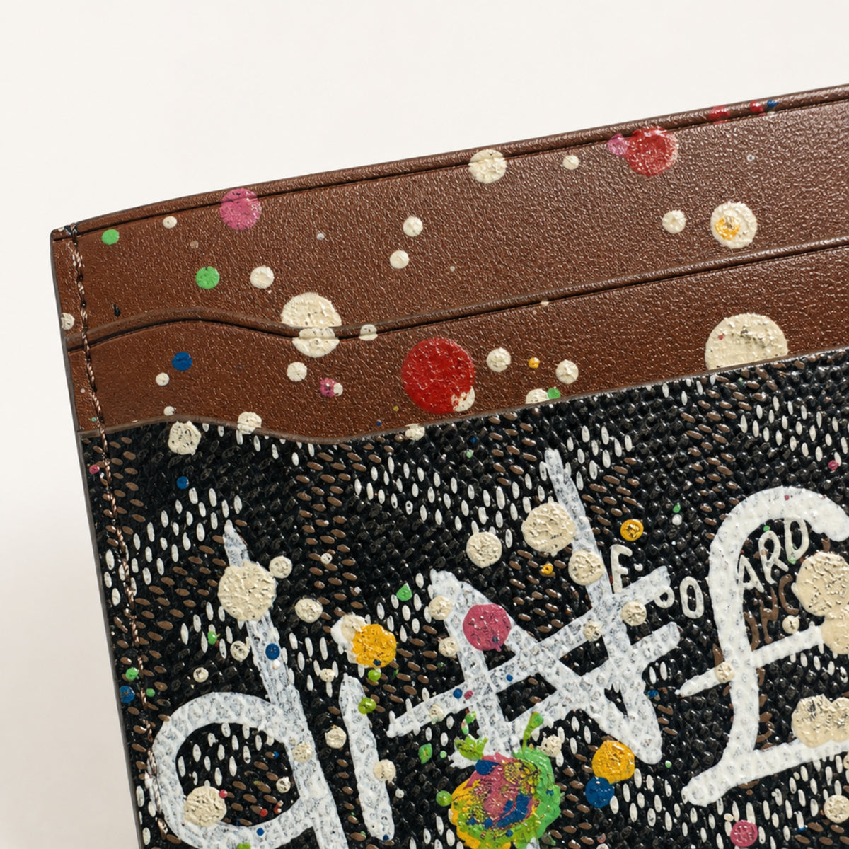 Dinero Abstract Expression Card Holder 001 | Hand-Painted One of One