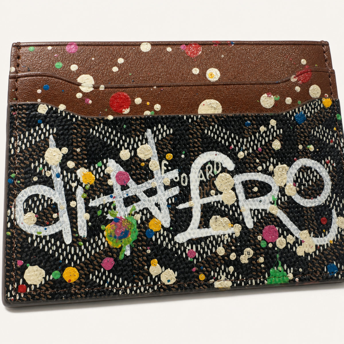 Dinero Abstract Expression Card Holder 001 | Hand-Painted One of One