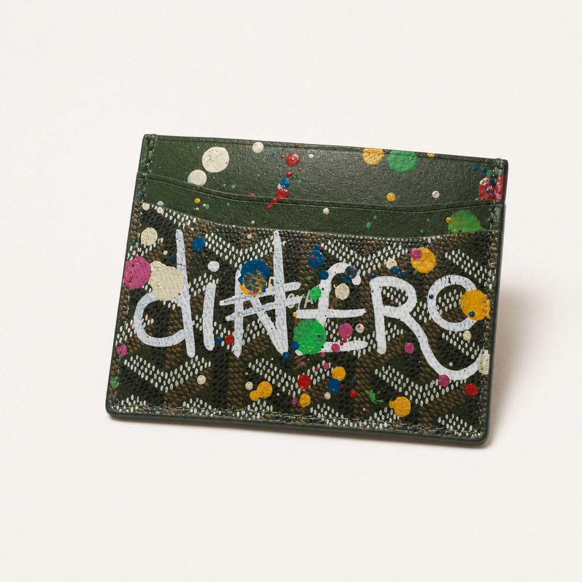 Dinero Abstract Expression Card Holder 001 | Hand-Painted One of One