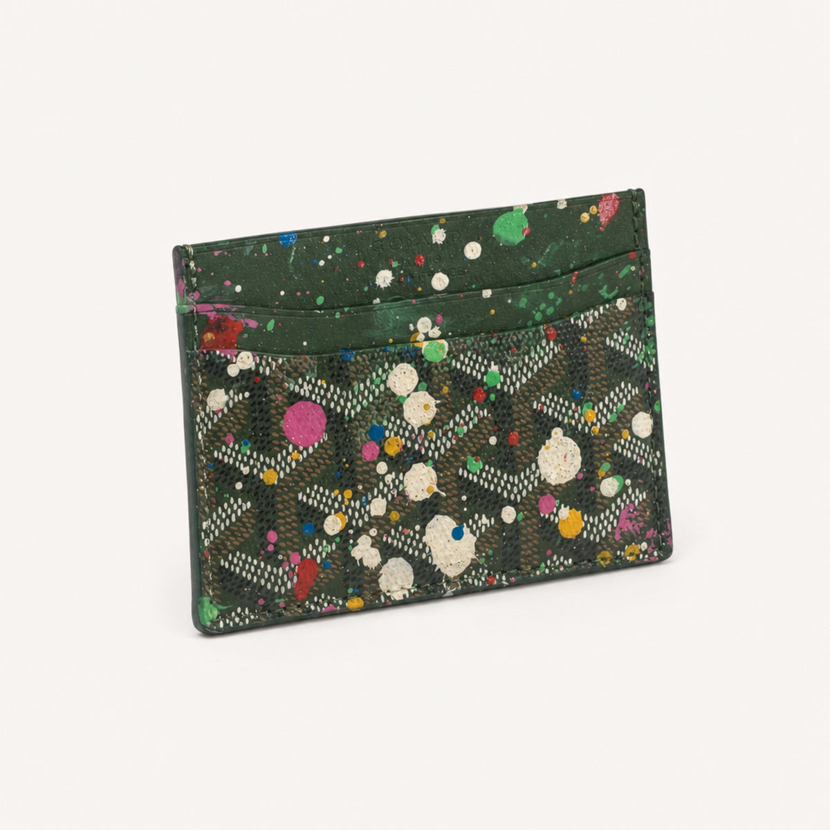 Dinero Abstract Expression Card Holder 001 | Hand-Painted One of One