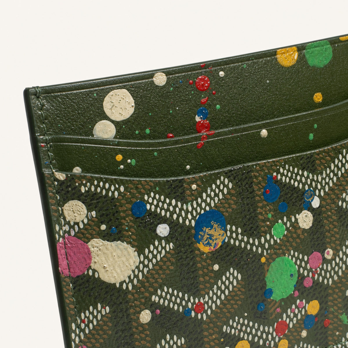 Dinero Abstract Expression Card Holder 001 | Hand-Painted One of One