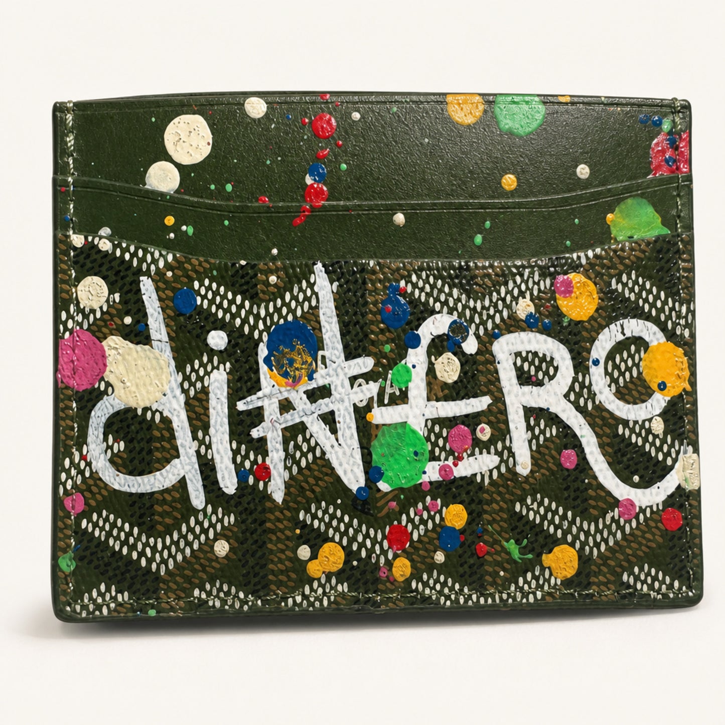 Dinero Abstract Expression Card Holder 001 | Hand-Painted One of One