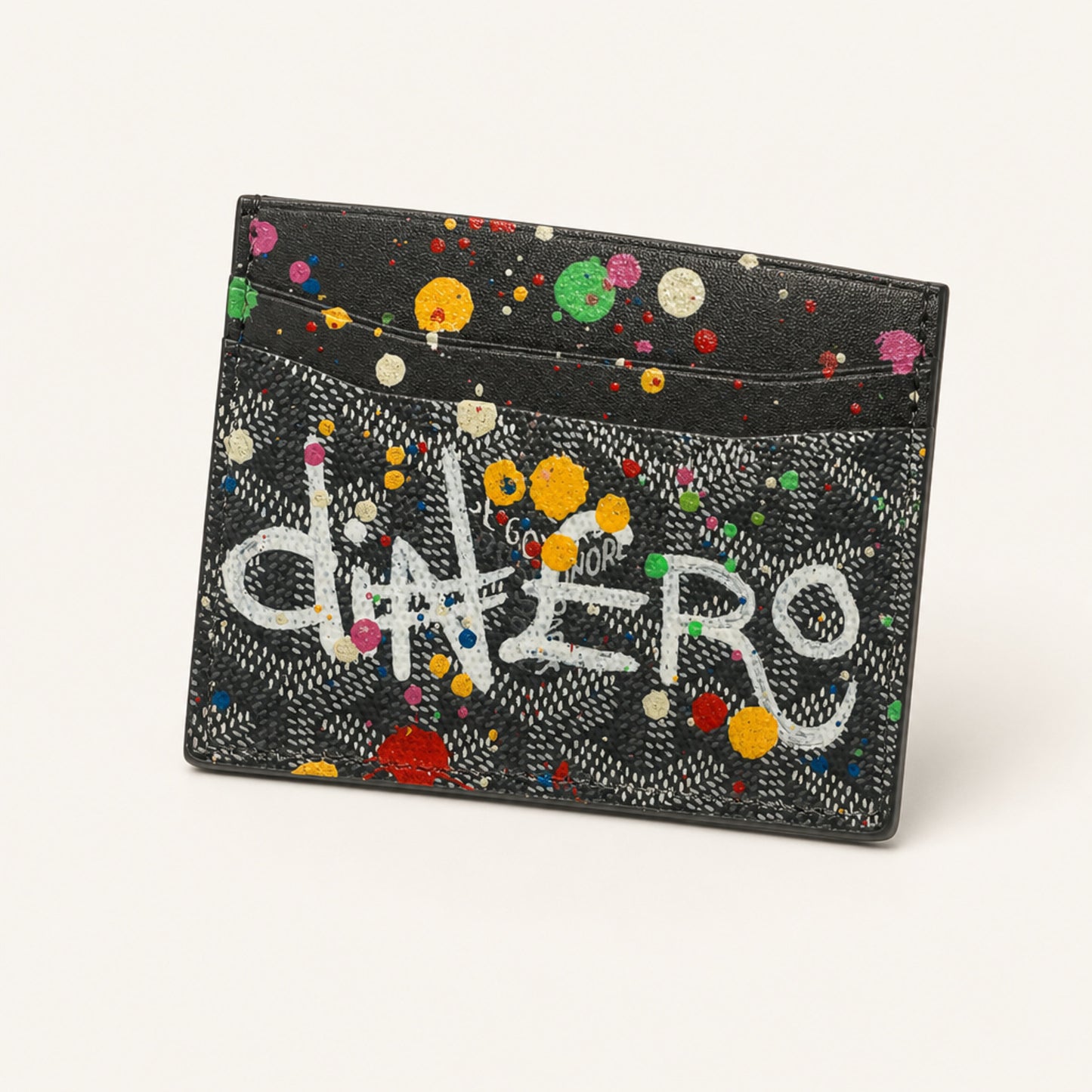 Dinero Abstract Expression Card Holder 001 | Hand-Painted One of One