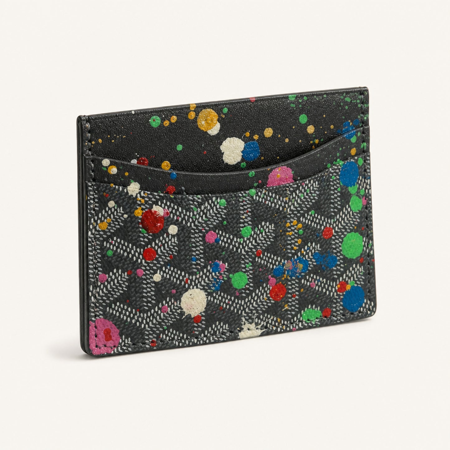 Dinero Abstract Expression Card Holder 001 | Hand-Painted One of One