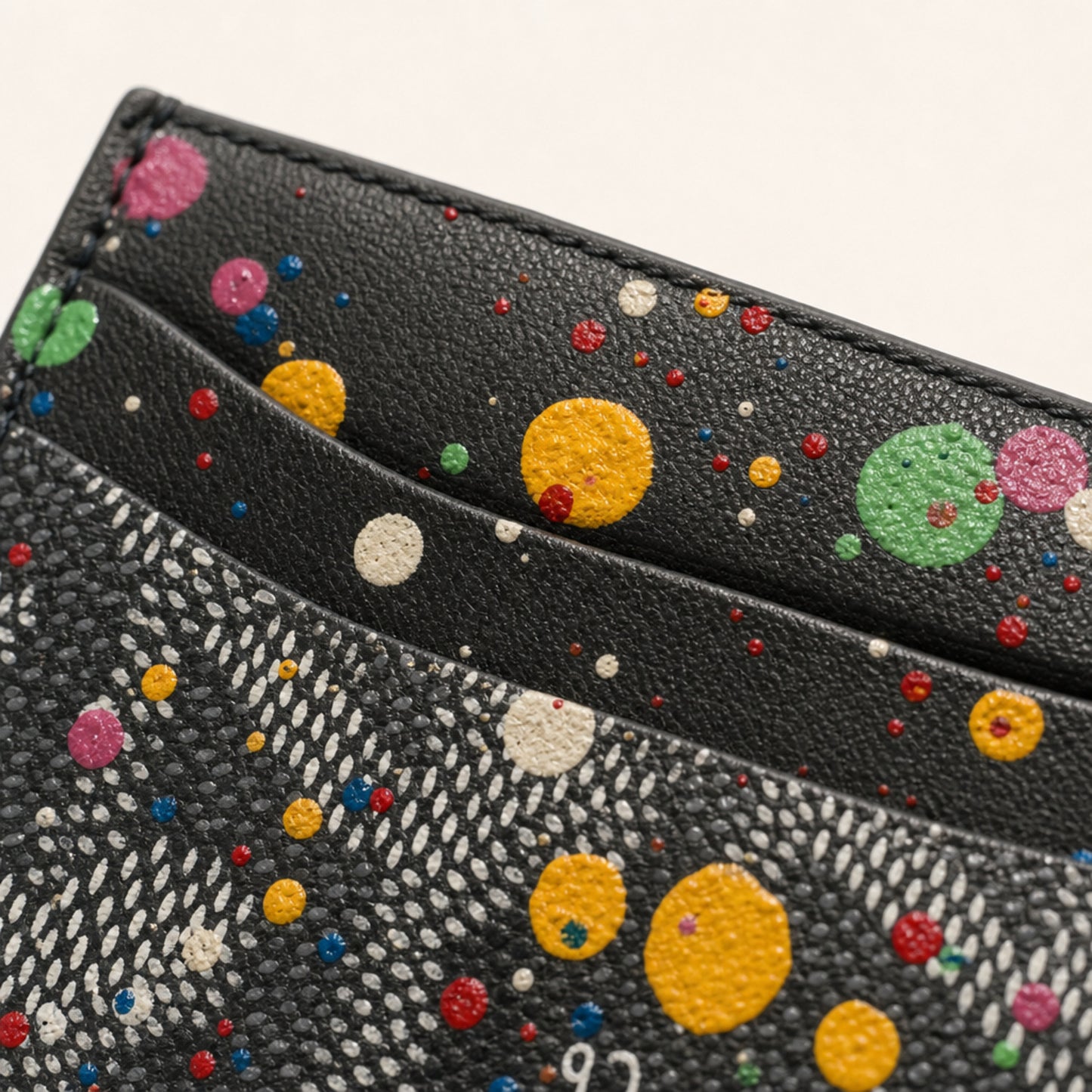 Dinero Abstract Expression Card Holder 001 | Hand-Painted One of One