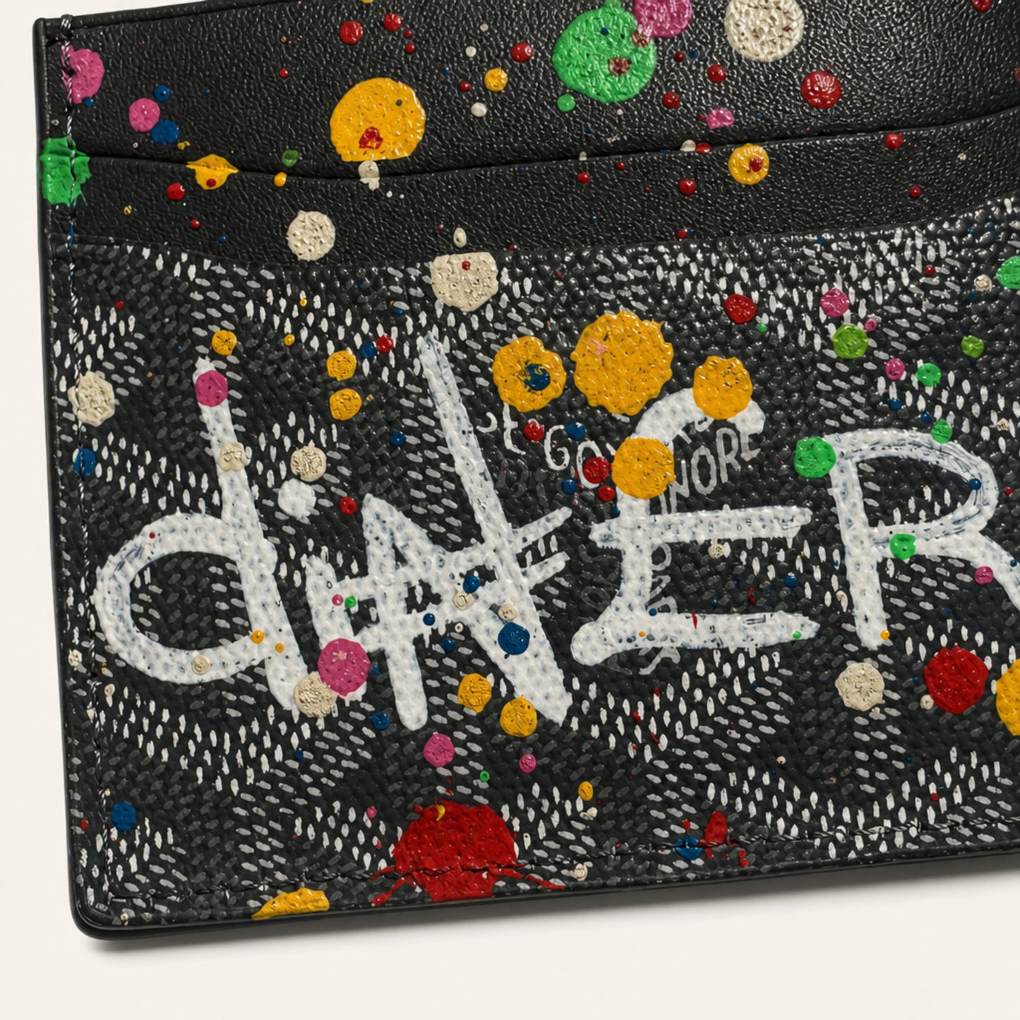 Dinero Abstract Expression Card Holder 001 | Hand-Painted One of One