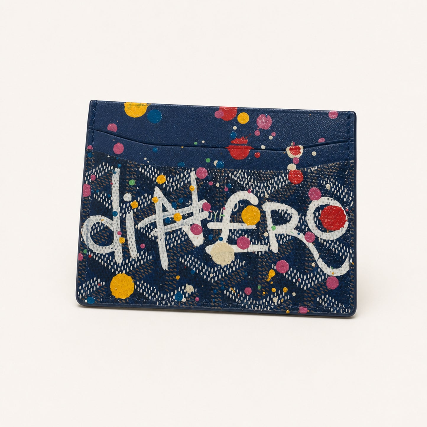 Dinero Abstract Expression Card Holder 001 | Hand-Painted One of One
