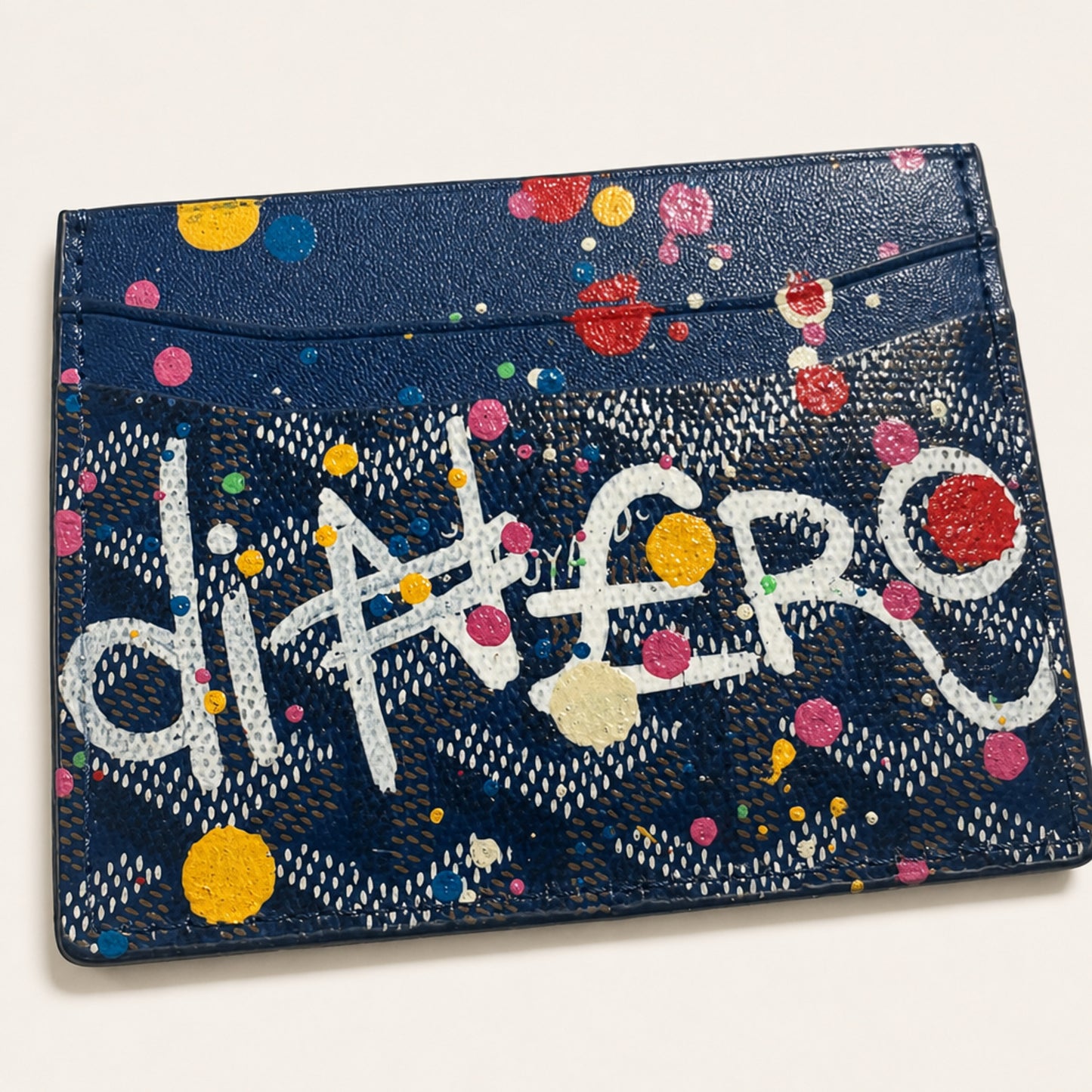 Dinero Abstract Expression Card Holder 001 | Hand-Painted One of One