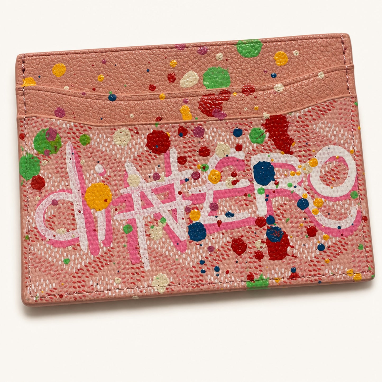 Dinero Abstract Expression Card Holder 001 | Hand-Painted One of One