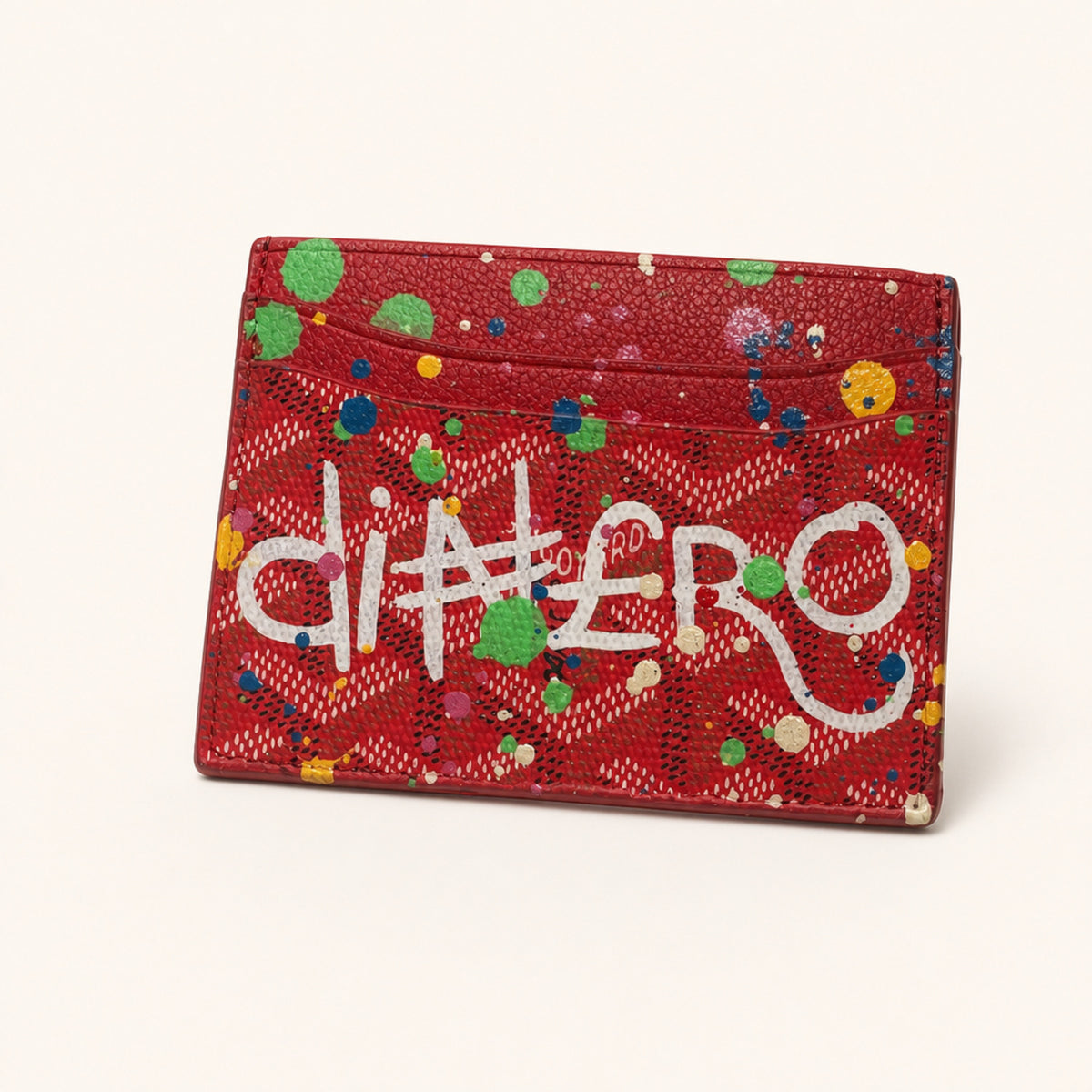 Dinero Abstract Expression Card Holder 001 | Hand-Painted One of One