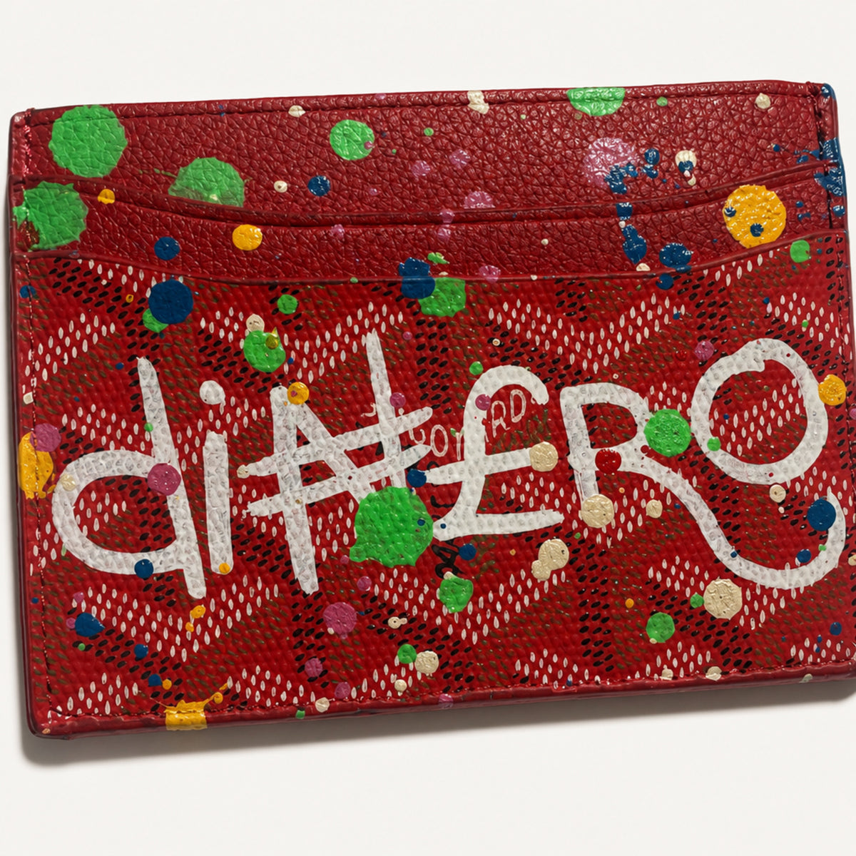 Dinero Abstract Expression Card Holder 001 | Hand-Painted One of One