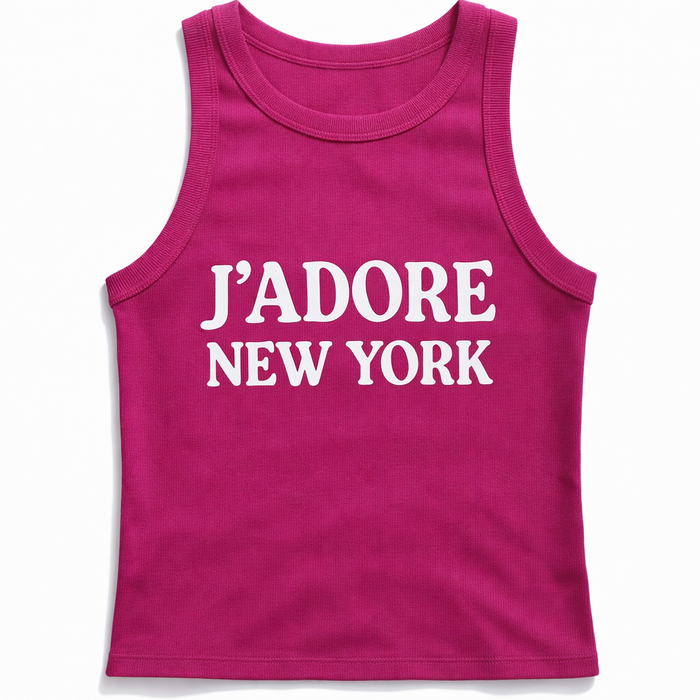 ( PINK ) J'ADORE NEW YORK Tank Top - WMNS - Inspried By Classic Dior